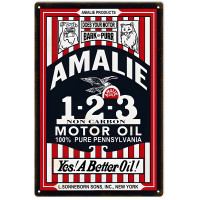 Amalie 1-2-3 Non Carbon Motor Oil Metal Sign - 12" x 18"