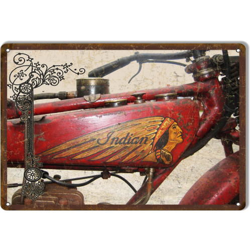 Indian Motorcycle Vintage Metal Sign - 9" x 12"