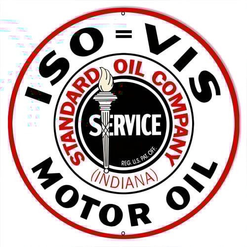 ISO VIS Standard Motor Oil Metal Sign - 18" Round