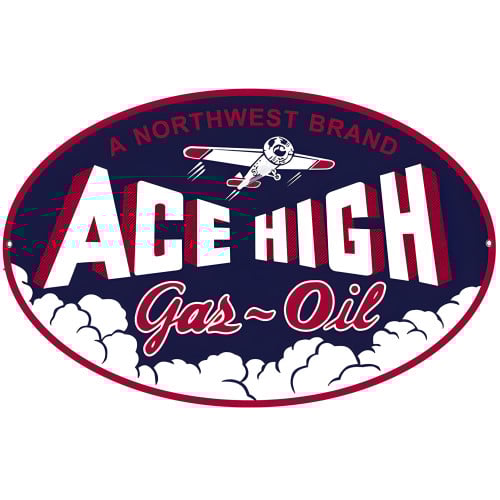 Northwest Ace High Gas Motor Oil Metal Sign - 9" x 14"