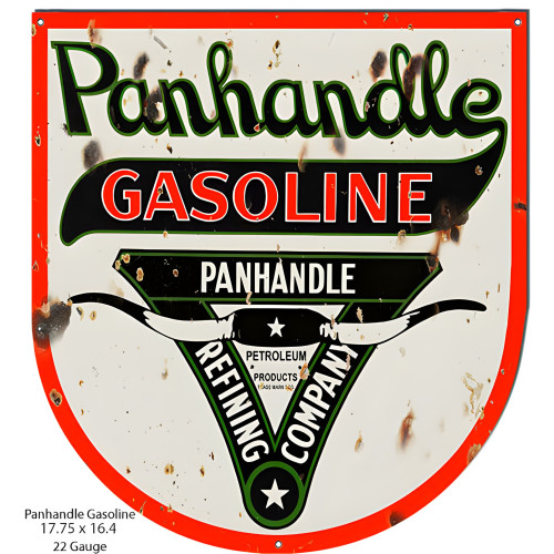 Panhandle Gasoline Metal Sign - 16.4" x 17.7"