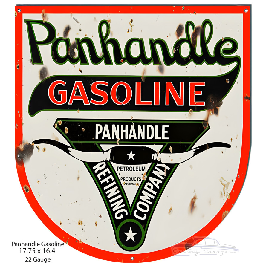 Panhandle Gasoline Metal Sign - 16.4" x 17.7" Panhandle Gasoline Metal Sign - 16.4" x 17.7"