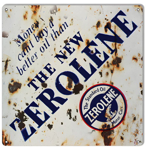 The New Zerolene Motor Oil Metal Sign - 12" x 12"