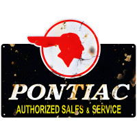 Vintage Pontiac Metal Sign - 18" x 24"