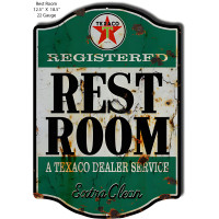 Aged Looking Registered Rest Room Metal Sign - 12.5" x 18.5"