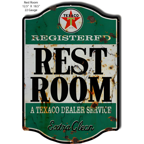 Aged Looking Registered Rest Room Metal Sign - 12.5" x 18.5"