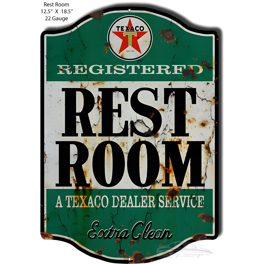Aged Looking Registered Rest Room Metal Sign - 12.5" x 18.5" Aged Looking Registered Rest Room Metal Sign - 12.5" x 18.5"