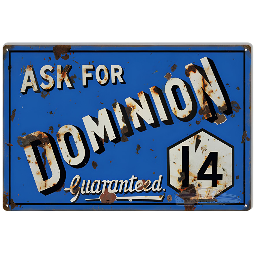 Vintage Dominion Guaranteed Metal Sign - 12" x 18" Vintage Dominion Guaranteed Metal Sign - 12" x 18"