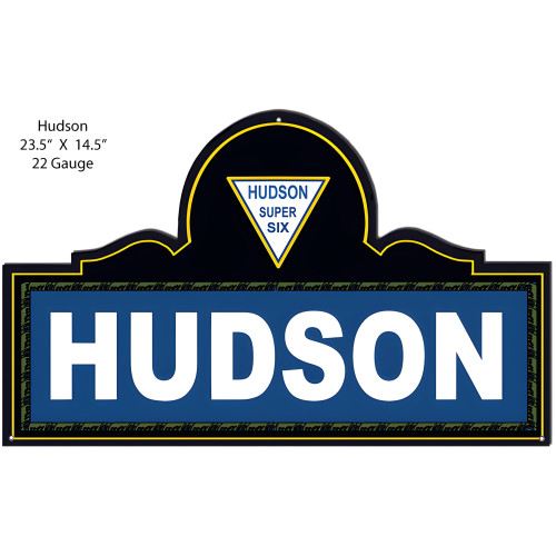 Hudson Super Six Metal Sign - 23" x 14.5"