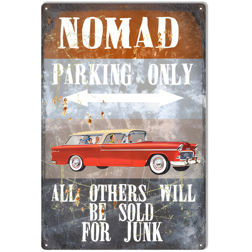 Nomad Parking Metal Sign - 12" x 18"
