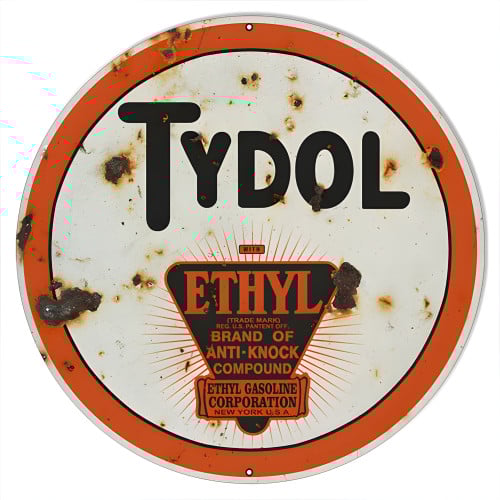 Orange Tydol Motor Oil Metal Sign - 18" Round