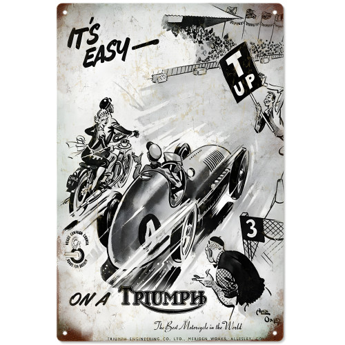 Triumph Motorcycle Classic British Metal Sign - 12" x 18"