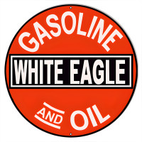 White Eagle Gas And Oil Metal Sign - 18" Round
