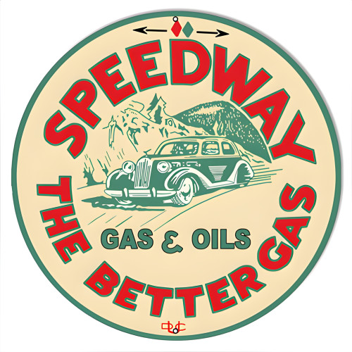 Speedway Motor Oil Reproduction Garage Shop Metal Sign - 14" Round