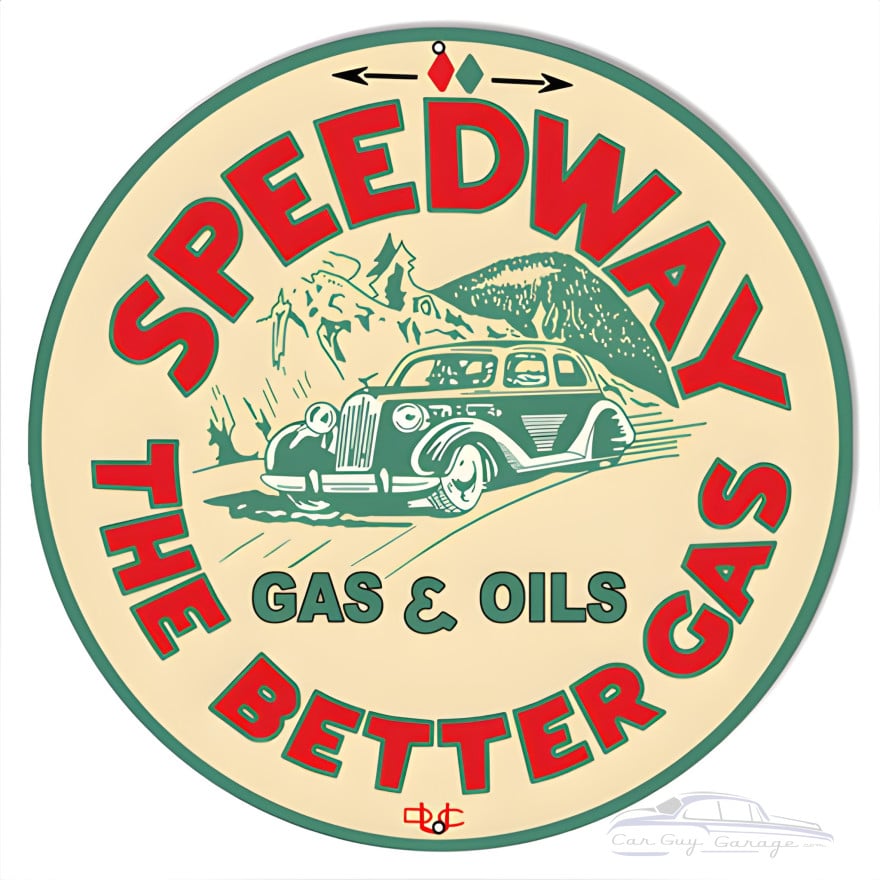 Speedway Motor Oil Reproduction Garage Shop Metal Sign - 14" Round Speedway Motor Oil Reproduction Garage Shop Metal Sign - 14" Round