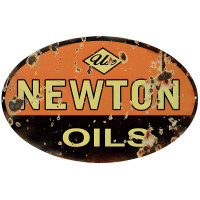 Newton Oils Motor Oil Metal Sign - 9" x 14"