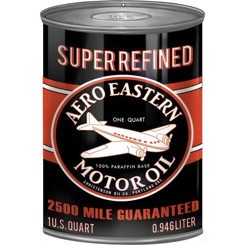 Aero Eastern Motor Oil Can Cutout Metal Sign - 7.25" x 10.5"