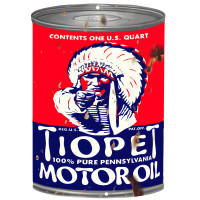 Tiopet Motor Oil Reproduction Can Cut Out Gas Station Metal Sign - 7.25" x 10.5"