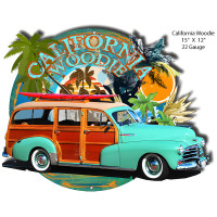 California Woodie Metal Sign - 12" x 15"