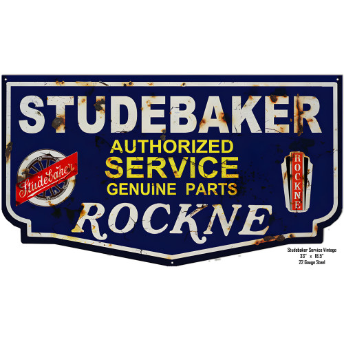Studebaker Rockne Distressed Metal Sign - 18.5" x 33"