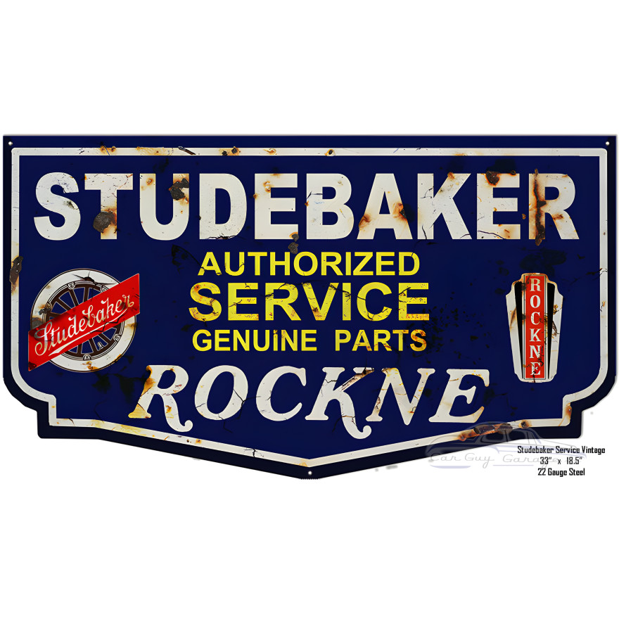 Studebaker Rockne Distressed Metal Sign - 18.5" x 33" Studebaker Rockne Distressed Metal Sign - 18.5" x 33"