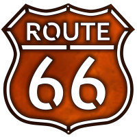Route 66 Laser Cut Out Faux Copper Finish Metal Sign - 14.5" x 14.5"