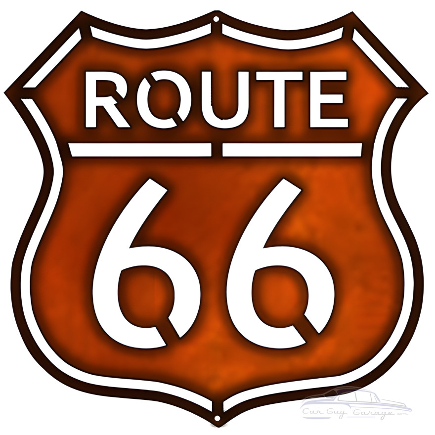 Route 66 Laser Cut Out Faux Copper Finish Metal Sign - 14.5" x 14.5" Route 66 Laser Cut Out Faux Copper Finish Metal Sign - 14.5" x 14.5"