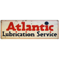Atlantic Lubrication Service Motor Oil Metal Sign - 8" x 24"