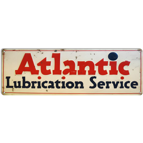 Atlantic Lubrication Service Motor Oil Metal Sign - 8" x 24"