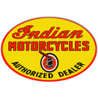 Indian Motorcycle Authorized Dealer Metal Sign - 23.5" x 15"
