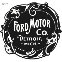 Ford Motor Reproduction Garage Shop Metal Sign - 22" x 24"