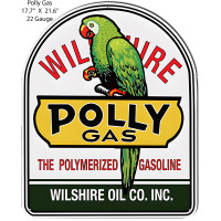 Polly Gas Wilshire Oil Laser Cut Out Metal Sign - 17.7" x 21.6"