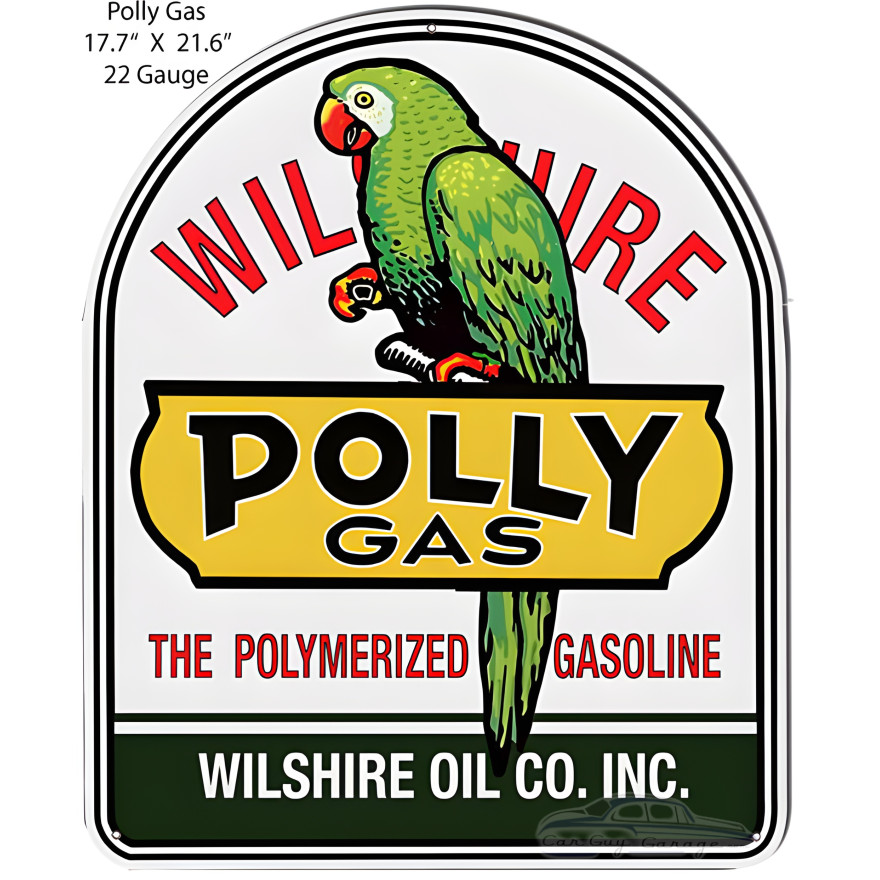 Polly Gas Wilshire Oil Laser Cut Out Metal Sign - 17.7" x 21.6" Polly Gas Wilshire Oil Laser Cut Out Metal Sign - 17.7" x 21.6"