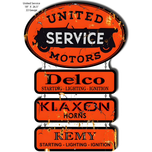 United Motors Garage Shop Metal Sign - 18" x 26.5"