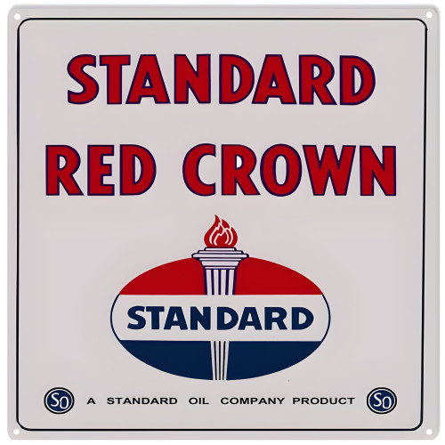 Standard Red Crown Motor Oil Metal Sign - 12" x 12"