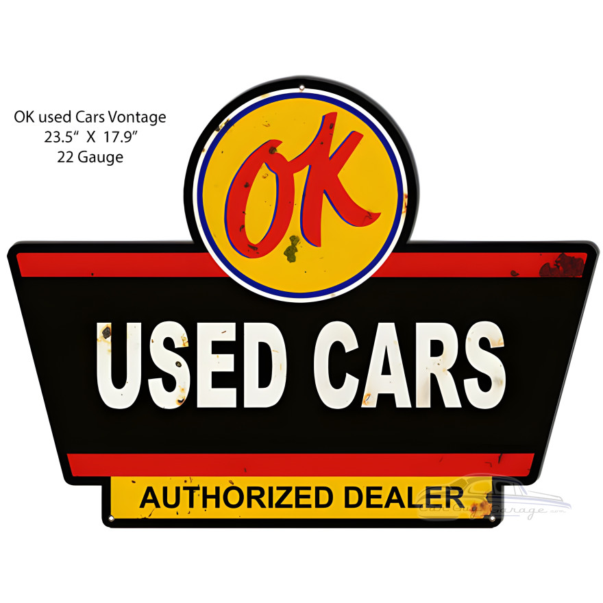 OK Used Cars Vintage Reproduction Metal Sign - 23.5" x 17.9" OK Used Cars Vintage Reproduction Metal Sign - 23.5" x 17.9"