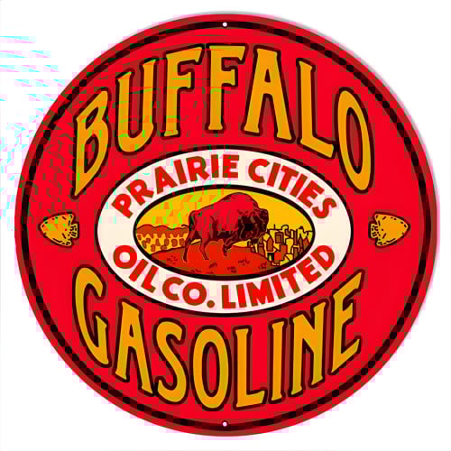 Buffalo Gasoline Metal Sign - 14" x 14"