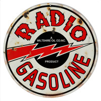 Radio Gasoline Motor Oil Metal Sign - 14" Round