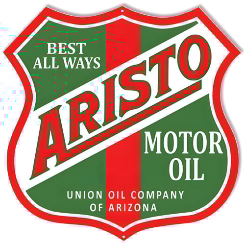 Aristo Of Arizona Motor Oil Metal Sign - 15" x 15"