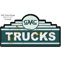 GMC Truck Reproduction Vintage Looking Garage Shop Metal Sign - 12.7" x 23.5"