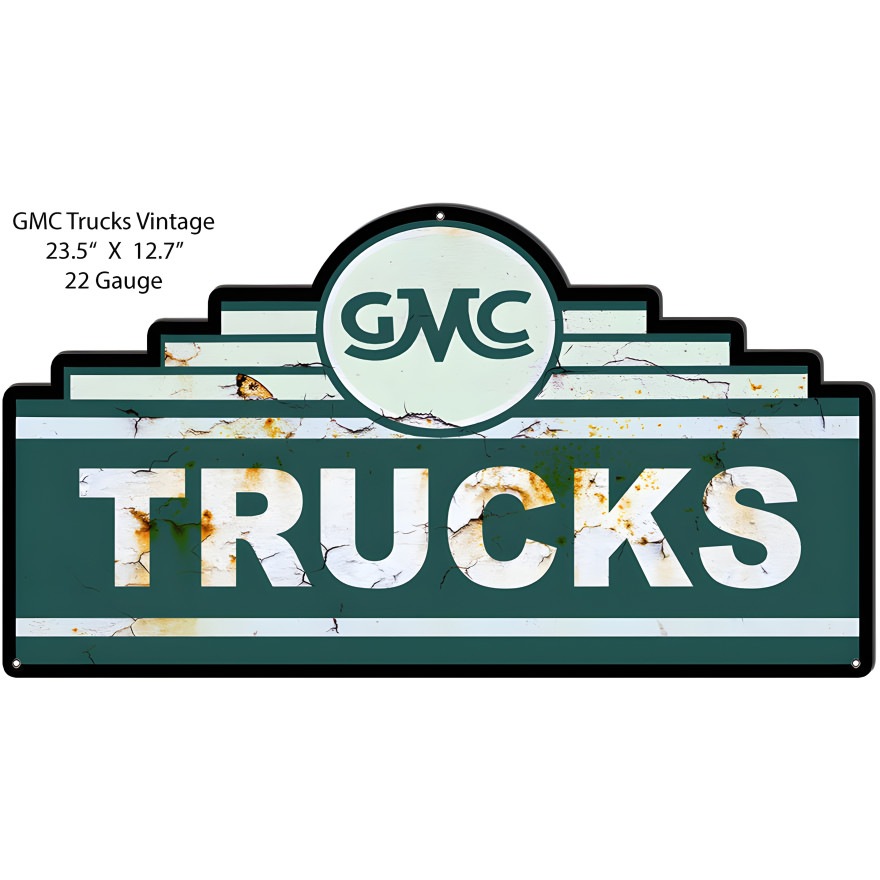 GMC Truck Reproduction Vintage Looking Garage Shop Metal Sign - 12.7" x 23.5" GMC Truck Reproduction Vintage Looking Garage Shop Metal Sign - 12.7" x 23.5"