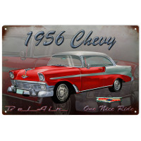 1956 Chevy Bel Air One Nice Ride Metal Sign - 12" x 18"