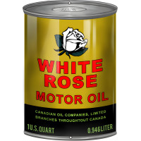 White Rose Motor Oil Can Cutout Metal Sign - 7.25" x 10.5"