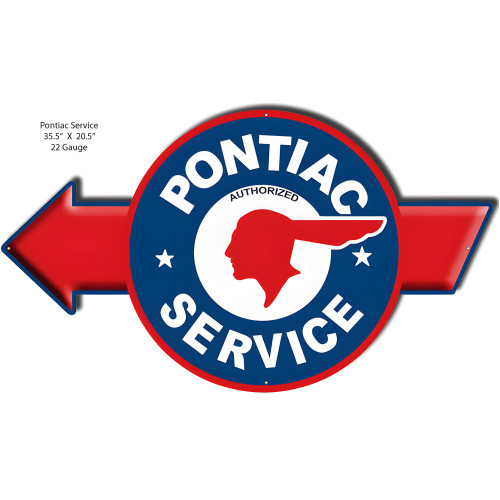 Pontiac Service Garage Metal Sign - 20.5" x 35.5"