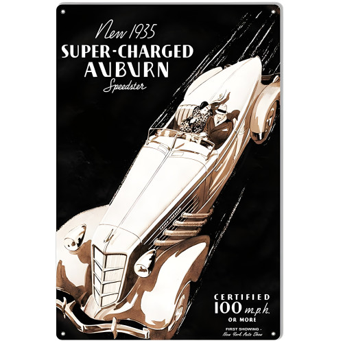 Auburn Speedster Classic Car Reproduction Garage Shop Metal Sign - 12" x 18"