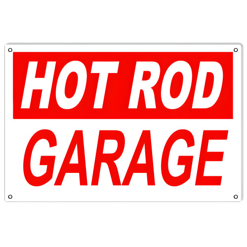 Hot Rod Garage Metal Sign - 12" x 18"