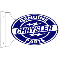 Genuine Chrysler Parts Double Sided Flange Metal Sign - 12" x 18"