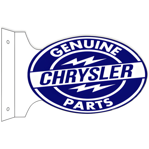Genuine Chrysler Parts Double Sided Flange Metal Sign - 12" x 18"
