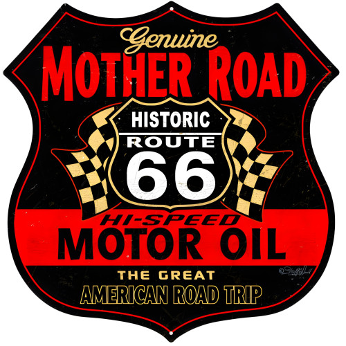 Mother Road Motor Oil Metal Sign - 15" x 15"