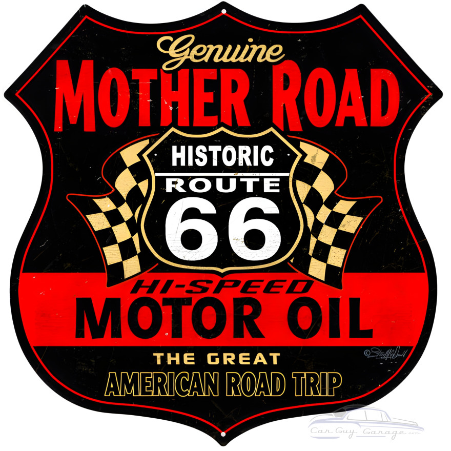 Mother Road Motor Oil Metal Sign - 15" x 15" Mother Road Motor Oil Metal Sign - 15" x 15"